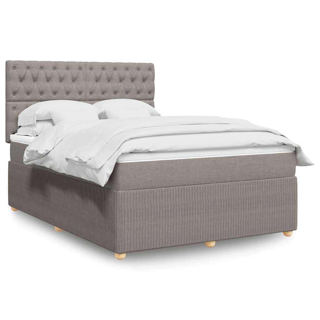 Boxspring met matras stof taupe 140x200 cm is nu te koop bij PeponiXL, paradijselijk wonen!