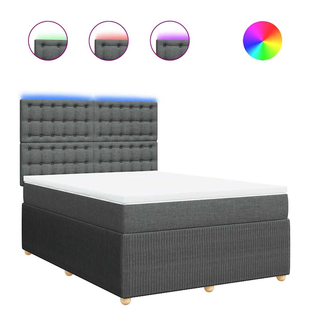Boxspring met matras stof donkergrijs 140x200 cm is nu te koop bij PeponiXL, paradijselijk wonen!