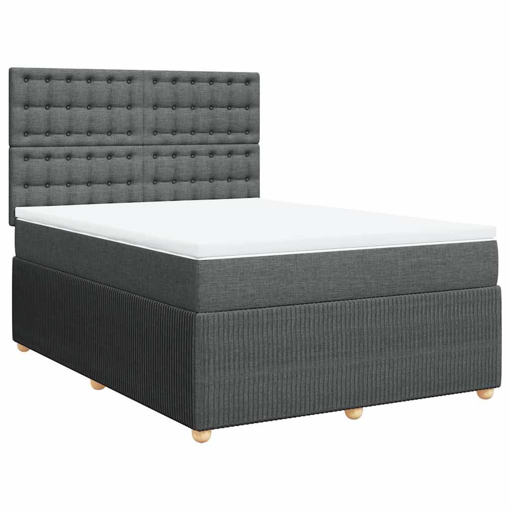 Boxspring met matras stof donkergrijs 140x200 cm is nu te koop bij PeponiXL, paradijselijk wonen!