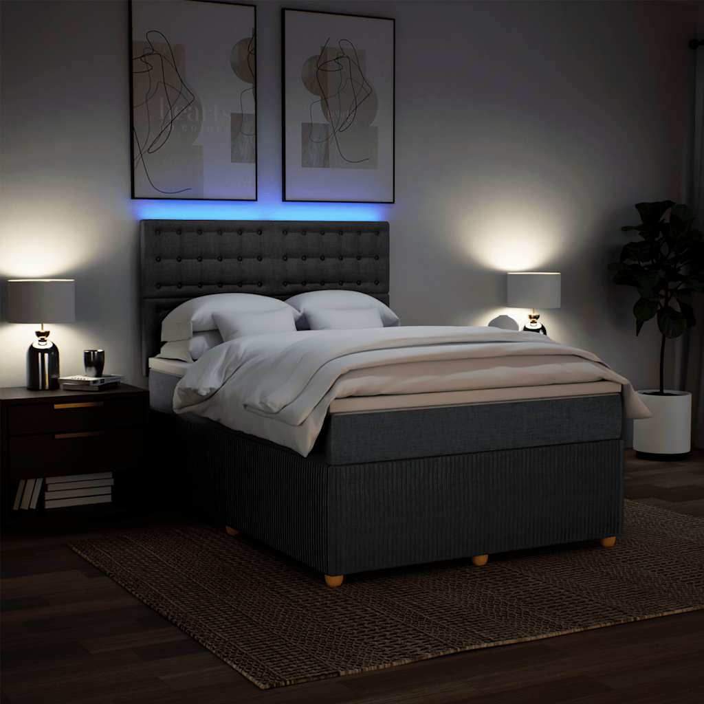 Boxspring met matras stof donkergrijs 140x200 cm is nu te koop bij PeponiXL, paradijselijk wonen!