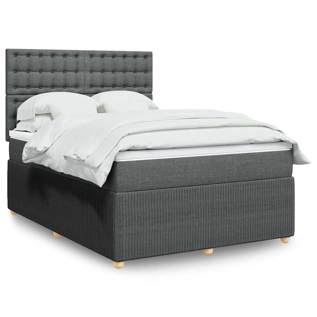 Boxspring met matras stof donkergrijs 140x200 cm is nu te koop bij PeponiXL, paradijselijk wonen!