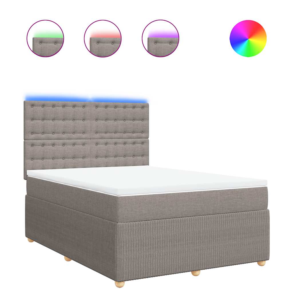 Boxspring met matras stof taupe 140x200 cm is nu te koop bij PeponiXL, paradijselijk wonen!