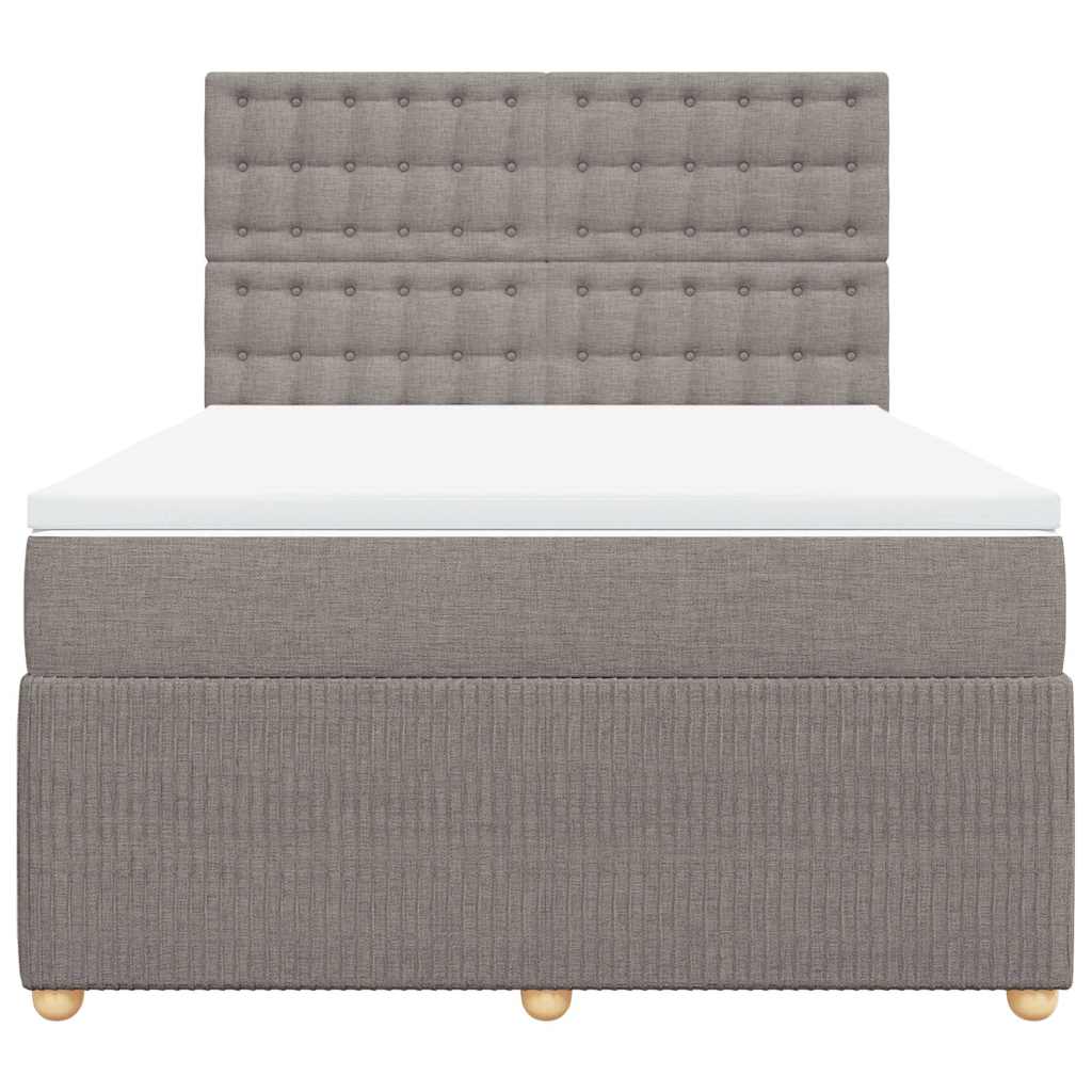 Boxspring met matras stof taupe 140x200 cm is nu te koop bij PeponiXL, paradijselijk wonen!