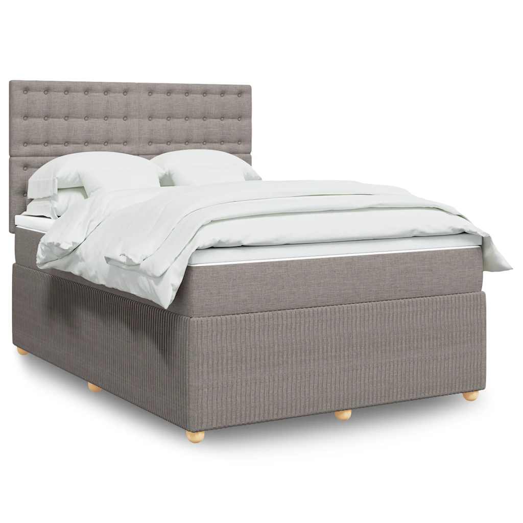 Boxspring met matras stof taupe 140x200 cm is nu te koop bij PeponiXL, paradijselijk wonen!