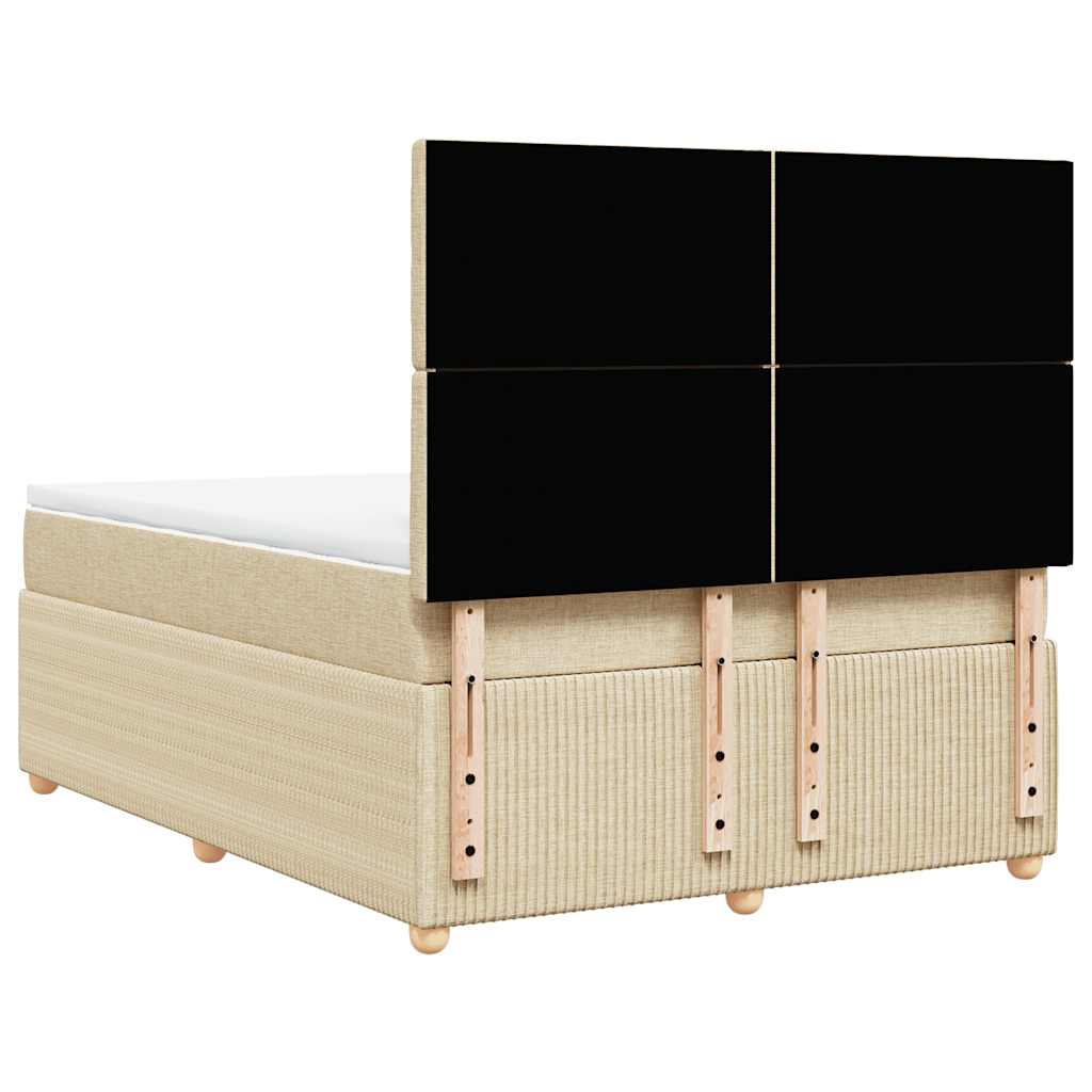 Boxspring met matras stof crèmekleurig 140x200 cm is nu te koop bij PeponiXL, paradijselijk wonen!