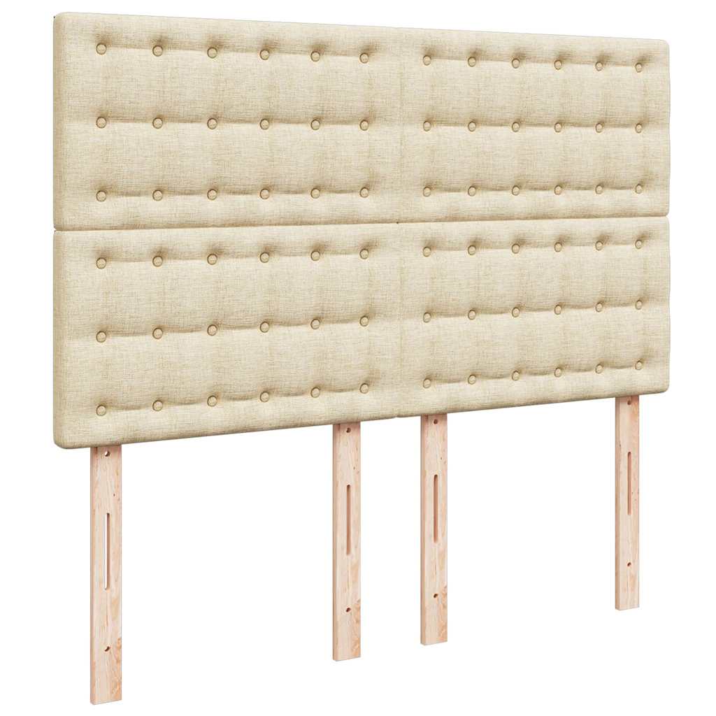Boxspring met matras stof crèmekleurig 140x200 cm is nu te koop bij PeponiXL, paradijselijk wonen!