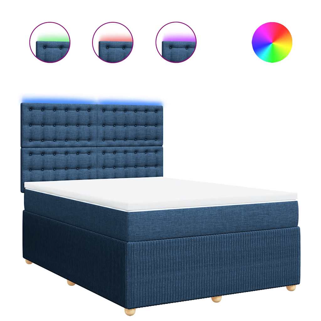 Boxspring met matras stof blauw 140x200 cm is nu te koop bij PeponiXL, paradijselijk wonen!
