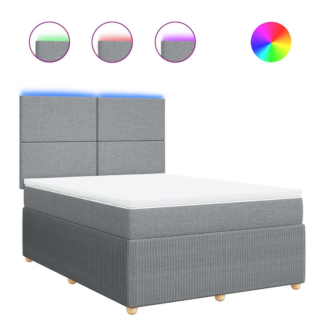 Boxspring met matras stof lichtgrijs 160x200 cm is nu te koop bij PeponiXL, paradijselijk wonen!