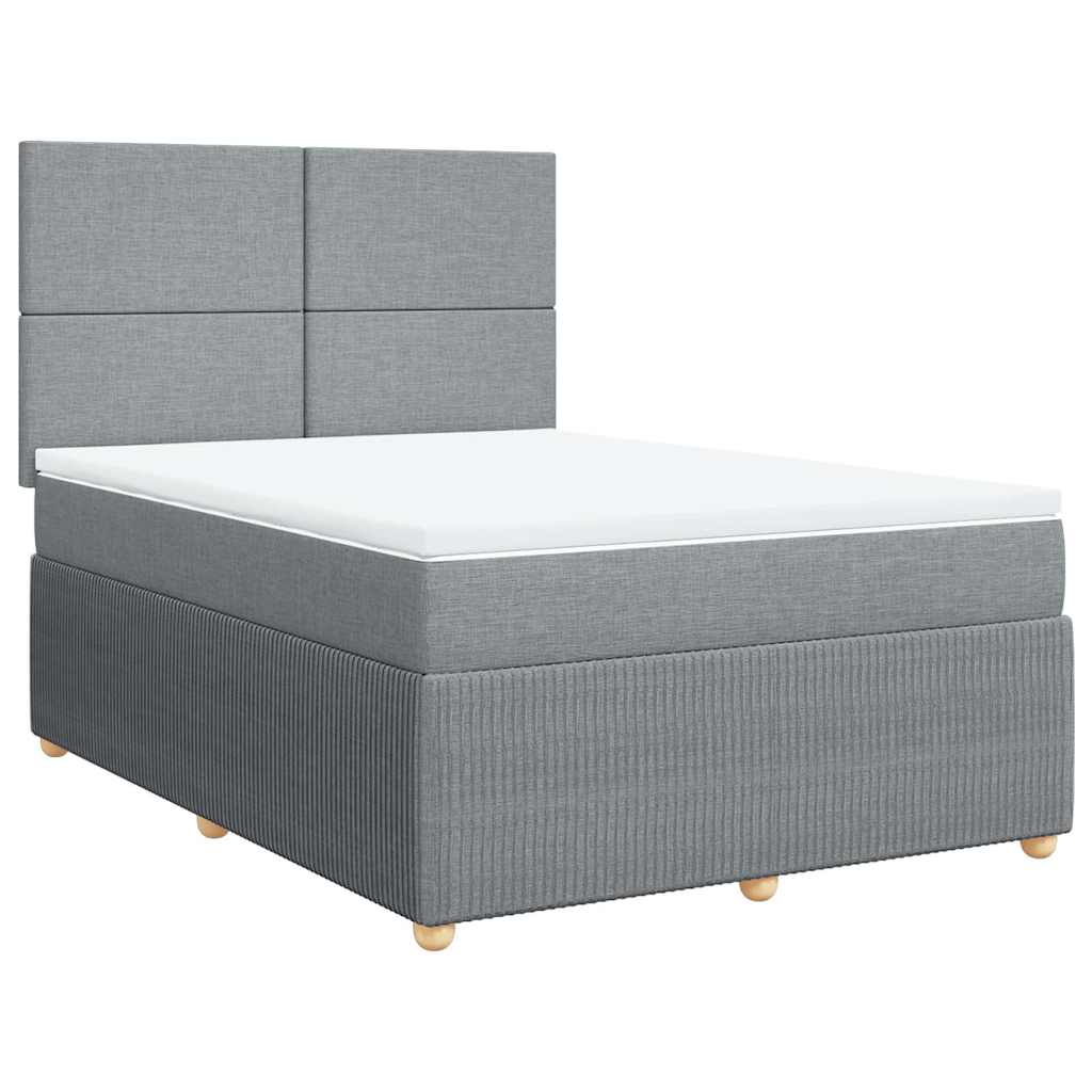 Boxspring met matras stof lichtgrijs 160x200 cm is nu te koop bij PeponiXL, paradijselijk wonen!