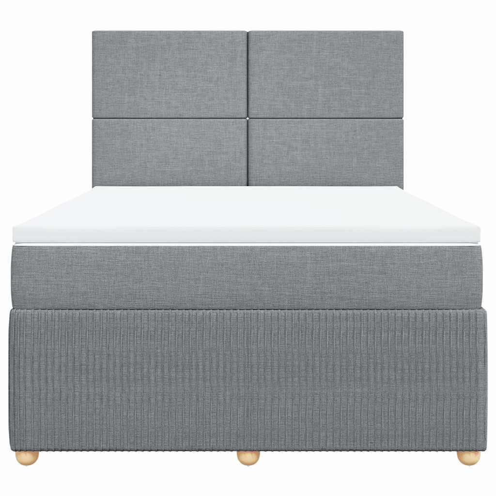 Boxspring met matras stof lichtgrijs 160x200 cm is nu te koop bij PeponiXL, paradijselijk wonen!