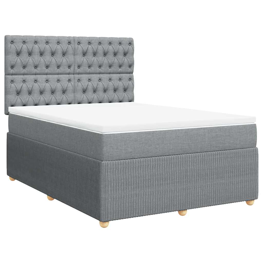 Boxspring met matras stof lichtgrijs 160x200 cm is nu te koop bij PeponiXL, paradijselijk wonen!