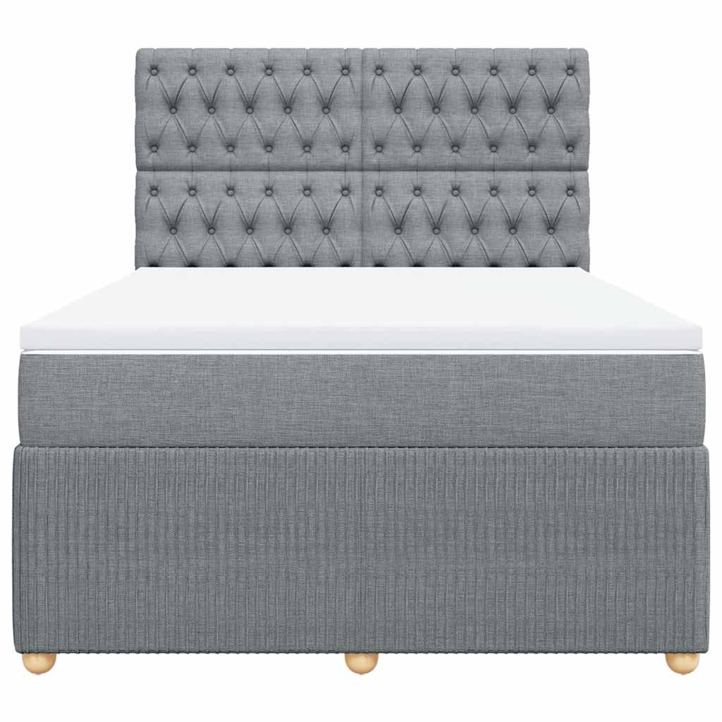 Boxspring met matras stof lichtgrijs 160x200 cm is nu te koop bij PeponiXL, paradijselijk wonen!