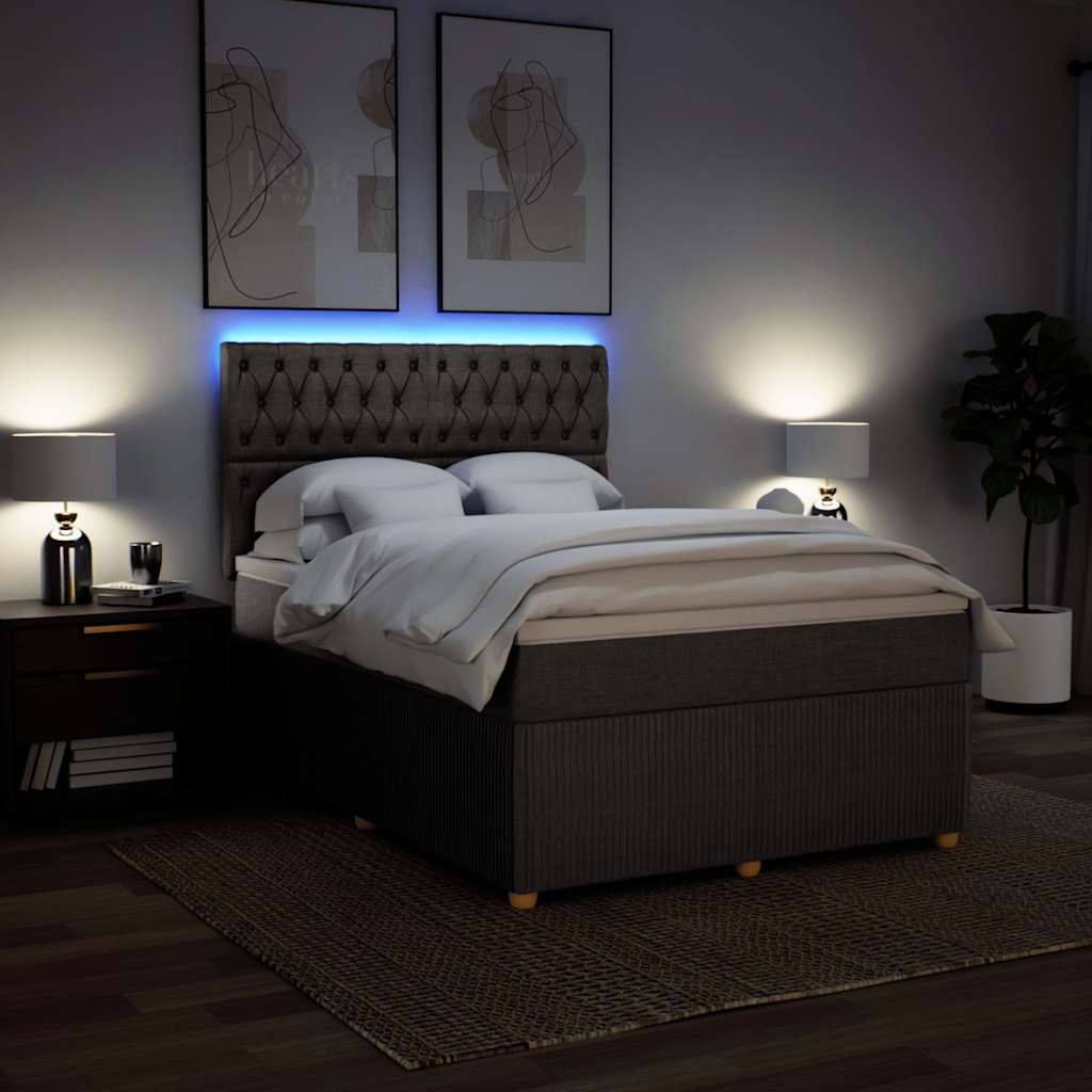 Boxspring met matras stof taupe 160x200 cm is nu te koop bij PeponiXL, paradijselijk wonen!
