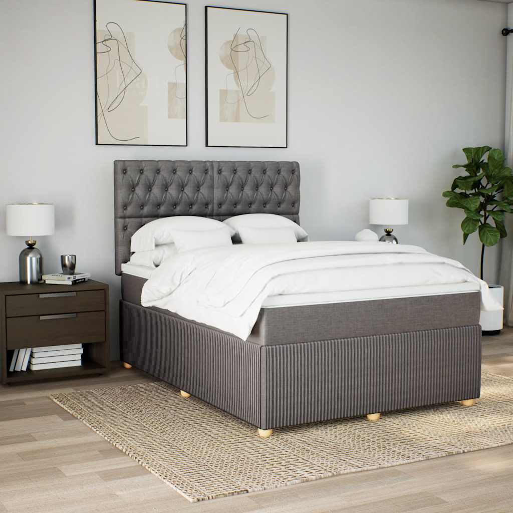 Boxspring met matras stof taupe 160x200 cm is nu te koop bij PeponiXL, paradijselijk wonen!