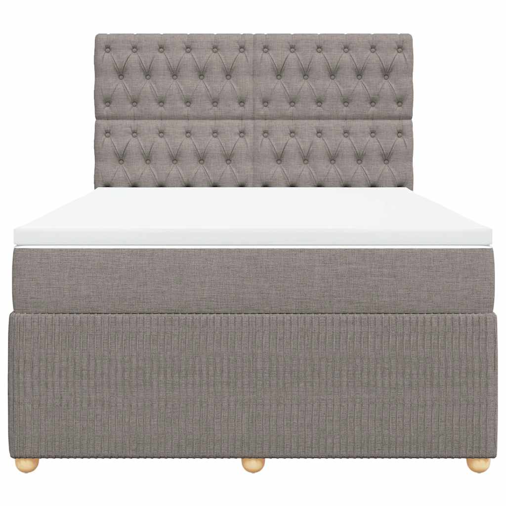 Boxspring met matras stof taupe 160x200 cm is nu te koop bij PeponiXL, paradijselijk wonen!