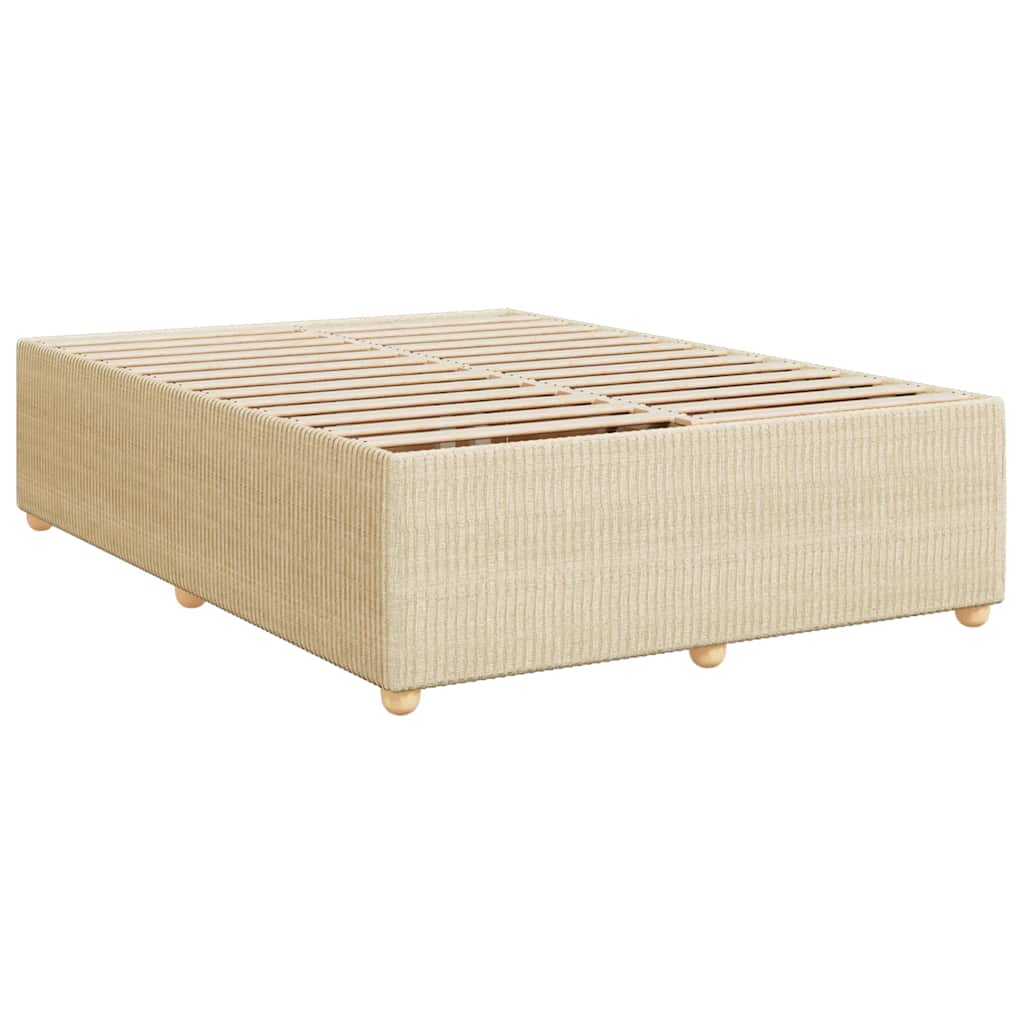 Boxspring met matras stof crèmekleurig 160x200 cm is nu te koop bij PeponiXL, paradijselijk wonen!
