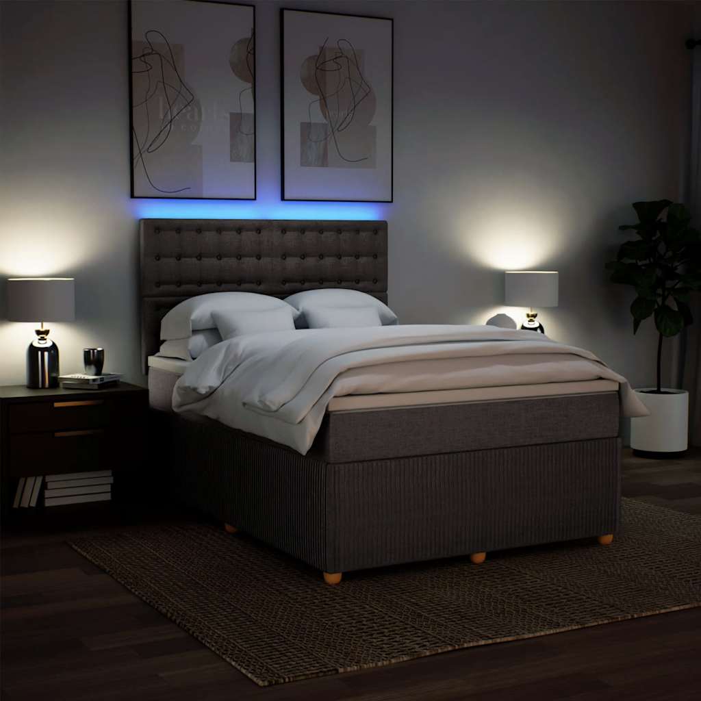 Boxspring met matras stof taupe 160x200 cm is nu te koop bij PeponiXL, paradijselijk wonen!