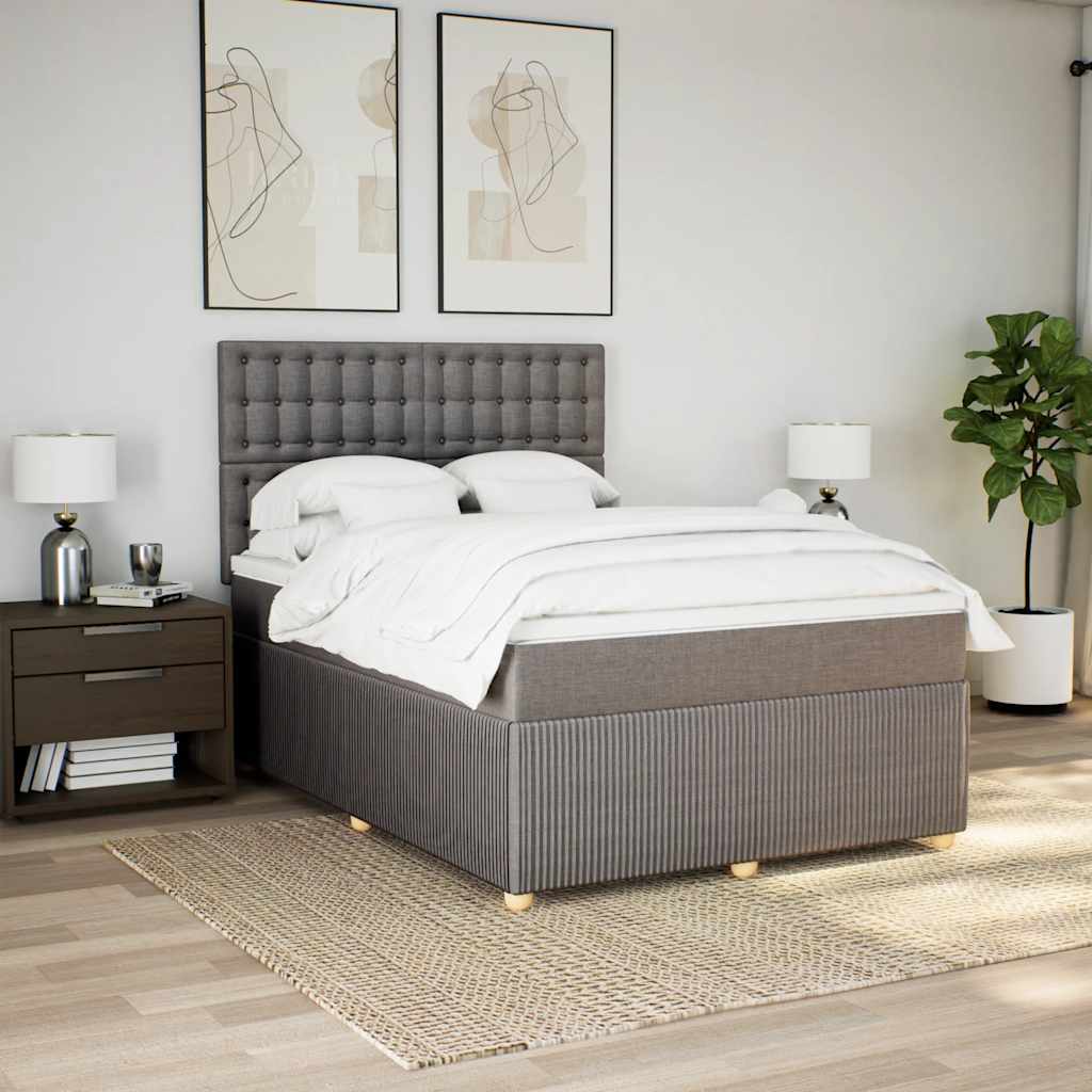 Boxspring met matras stof taupe 160x200 cm is nu te koop bij PeponiXL, paradijselijk wonen!