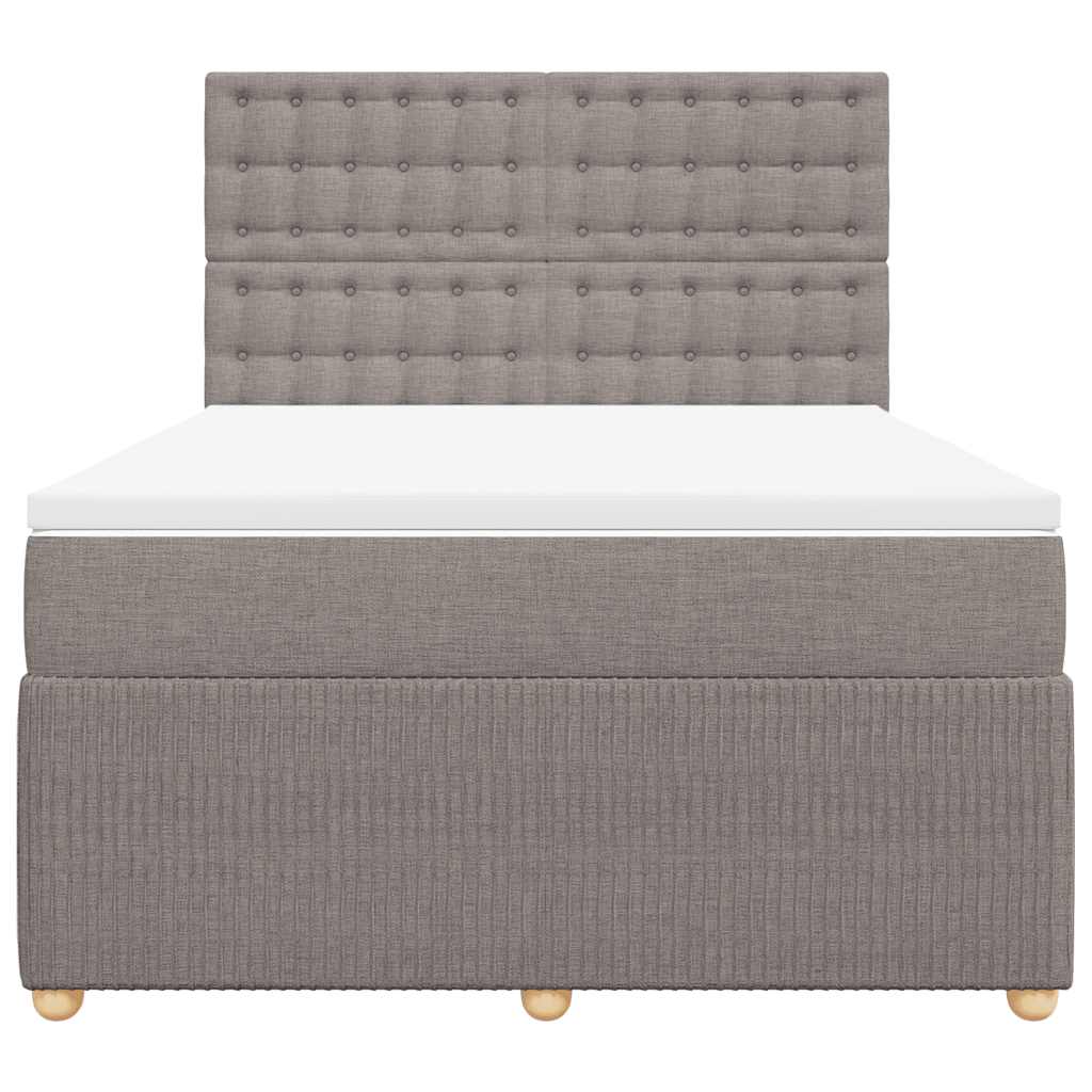 Boxspring met matras stof taupe 160x200 cm is nu te koop bij PeponiXL, paradijselijk wonen!