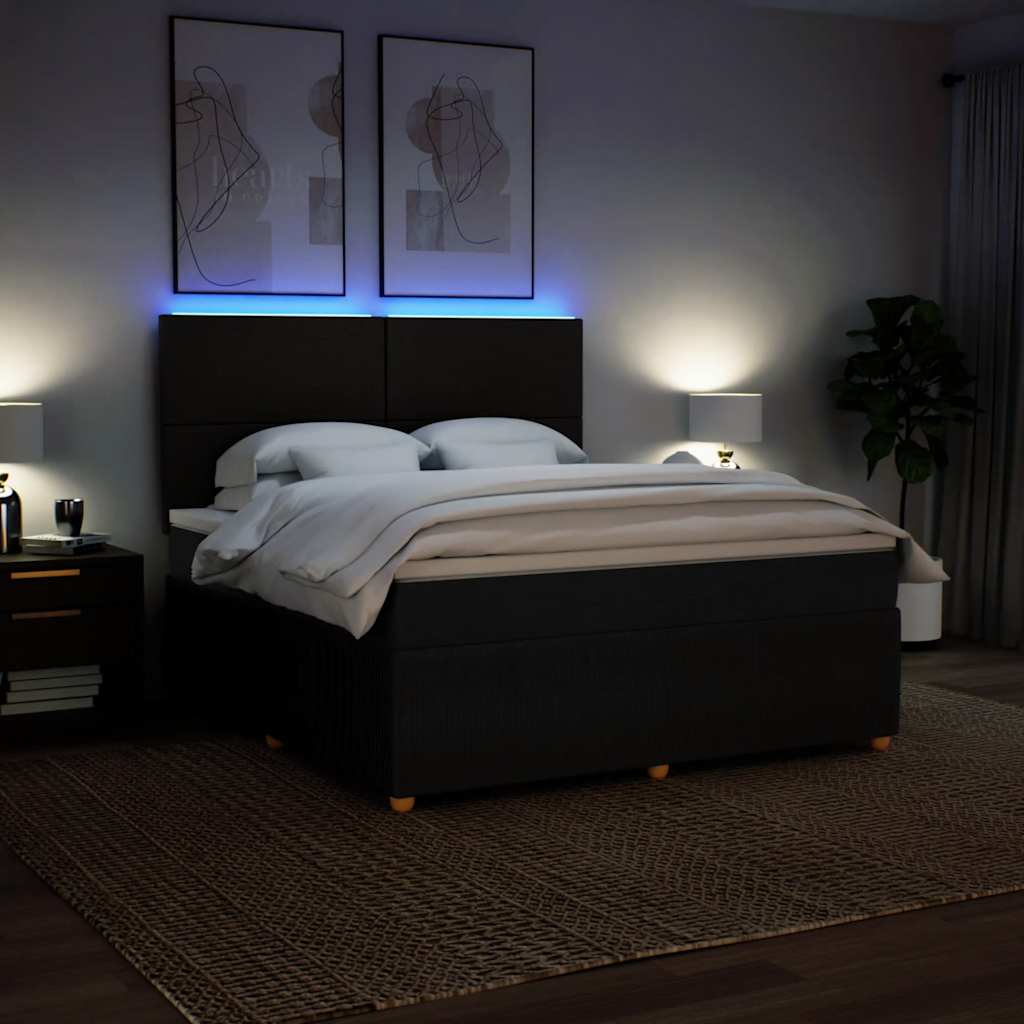 Boxspring met matras stof zwart 180x200 cm is nu te koop bij PeponiXL, paradijselijk wonen!
