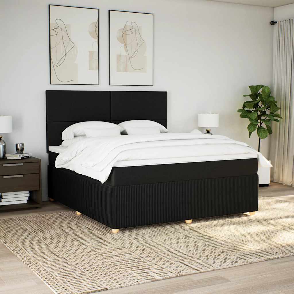 Boxspring met matras stof zwart 180x200 cm is nu te koop bij PeponiXL, paradijselijk wonen!
