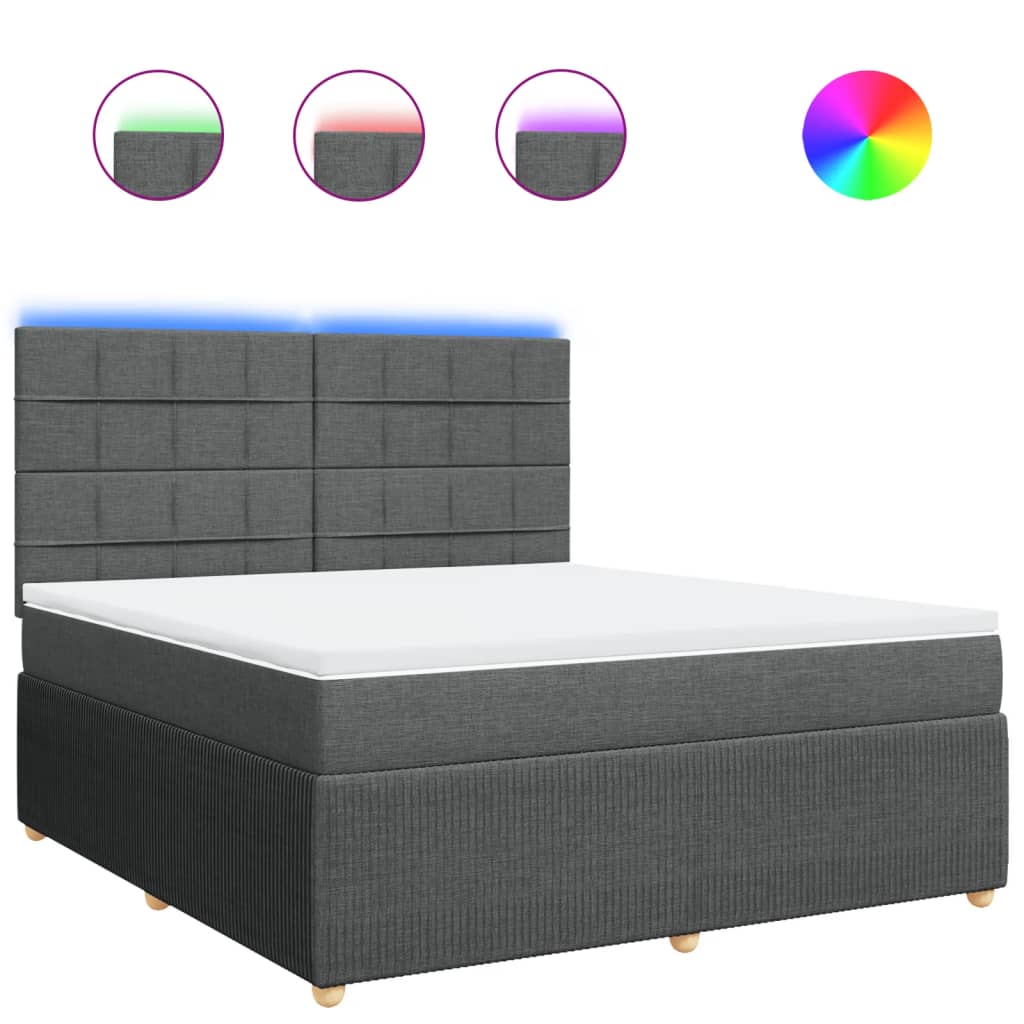 Boxspring met matras stof donkergrijs 180x200 cm is nu te koop bij PeponiXL, paradijselijk wonen!