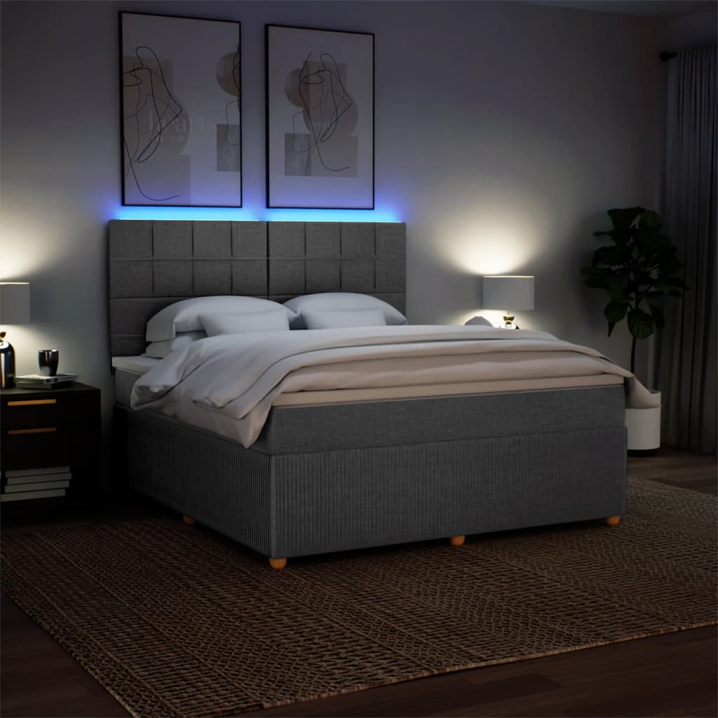 Boxspring met matras stof donkergrijs 180x200 cm is nu te koop bij PeponiXL, paradijselijk wonen!