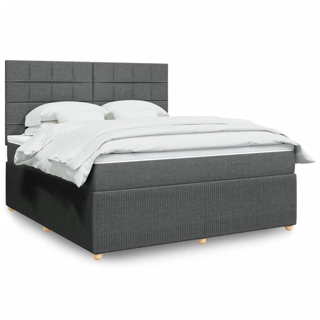 Boxspring met matras stof donkergrijs 180x200 cm is nu te koop bij PeponiXL, paradijselijk wonen!