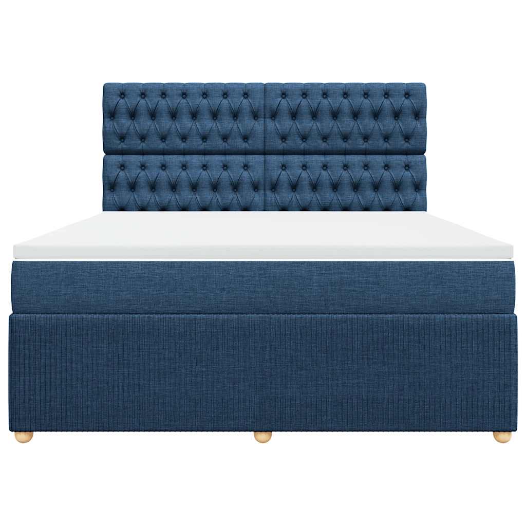 Boxspring met matras stof blauw 180x200 cm is nu te koop bij PeponiXL, paradijselijk wonen!
