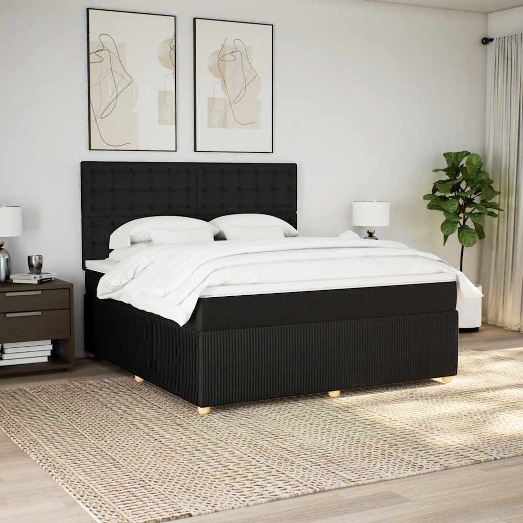Boxspring met matras stof zwart 180x200 cm is nu te koop bij PeponiXL, paradijselijk wonen!