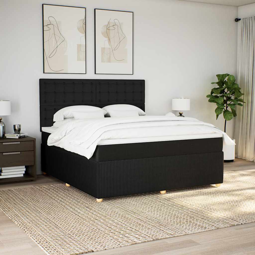 Boxspring met matras stof zwart 180x200 cm is nu te koop bij PeponiXL, paradijselijk wonen!