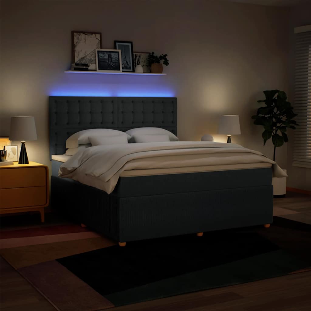 Boxspring met matras stof blauw 180x200 cm is nu te koop bij PeponiXL, paradijselijk wonen!