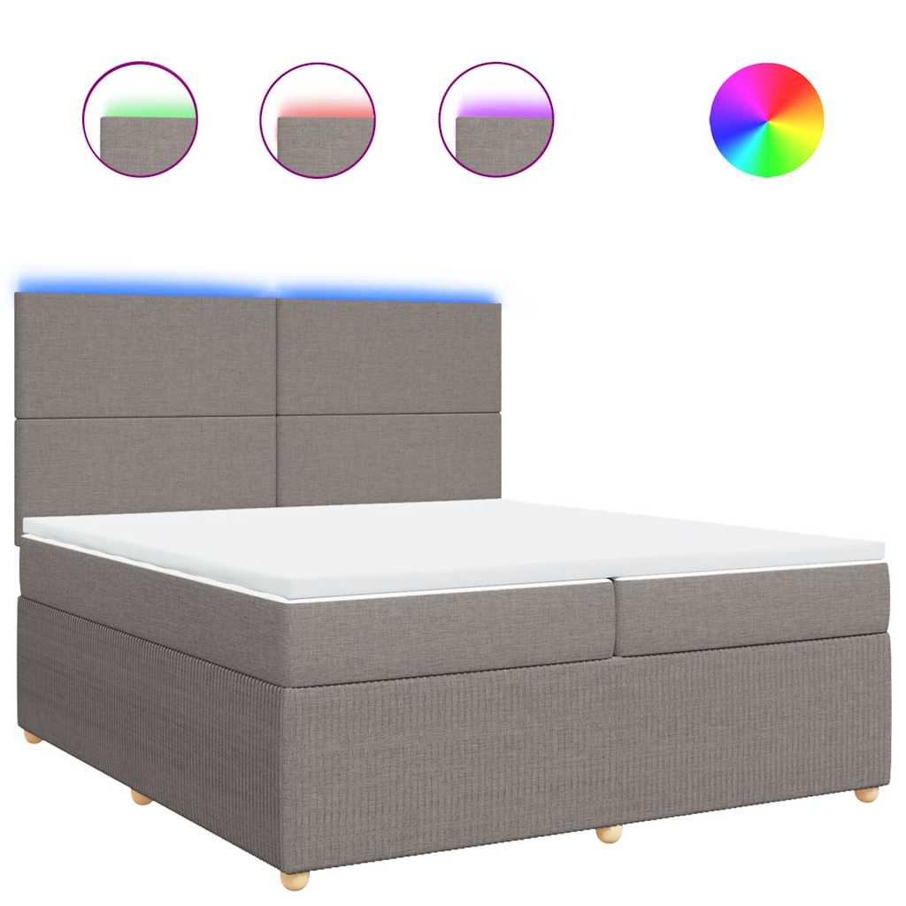 Boxspring met matras stof taupe 200x200 cm is nu te koop bij PeponiXL, paradijselijk wonen!