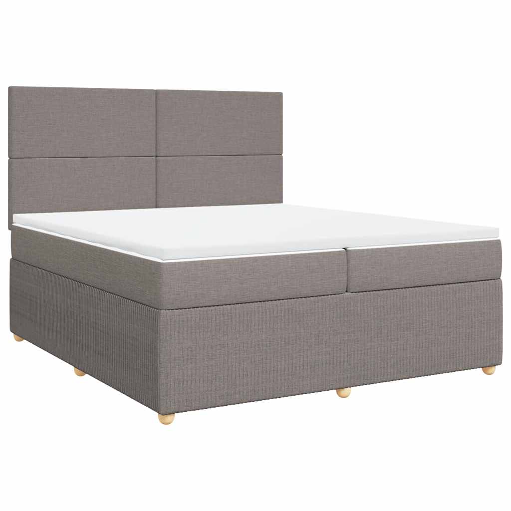 Boxspring met matras stof taupe 200x200 cm is nu te koop bij PeponiXL, paradijselijk wonen!