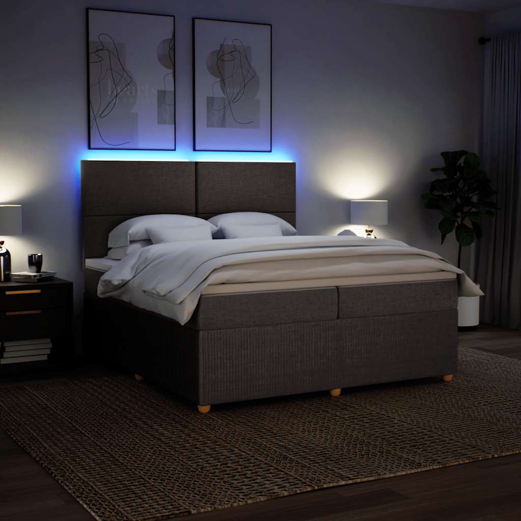 Boxspring met matras stof taupe 200x200 cm is nu te koop bij PeponiXL, paradijselijk wonen!