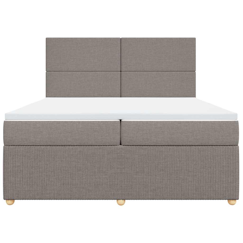 Boxspring met matras stof taupe 200x200 cm is nu te koop bij PeponiXL, paradijselijk wonen!