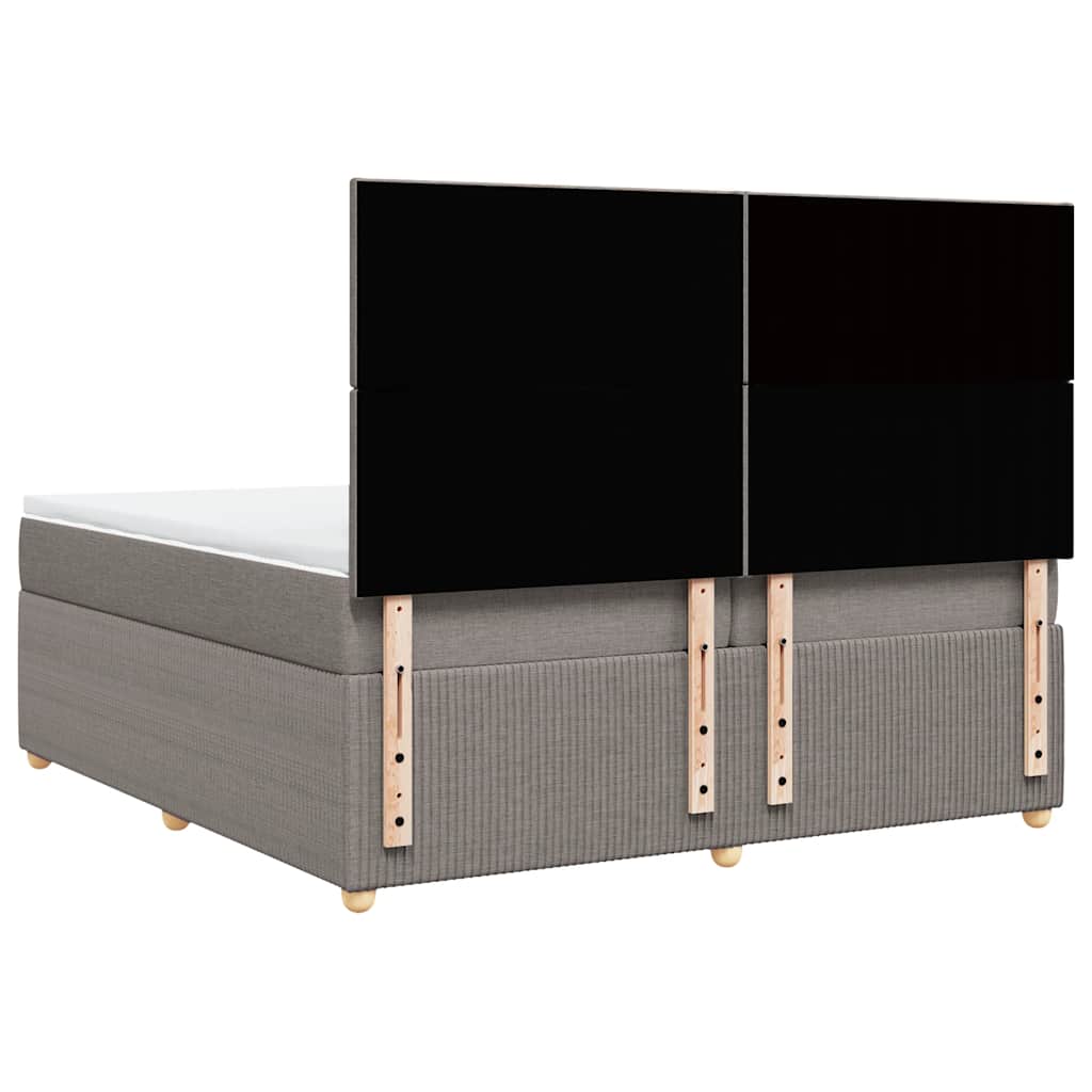 Boxspring met matras stof taupe 200x200 cm is nu te koop bij PeponiXL, paradijselijk wonen!