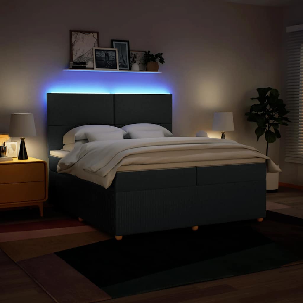 Boxspring met matras stof blauw 200x200 cm is nu te koop bij PeponiXL, paradijselijk wonen!