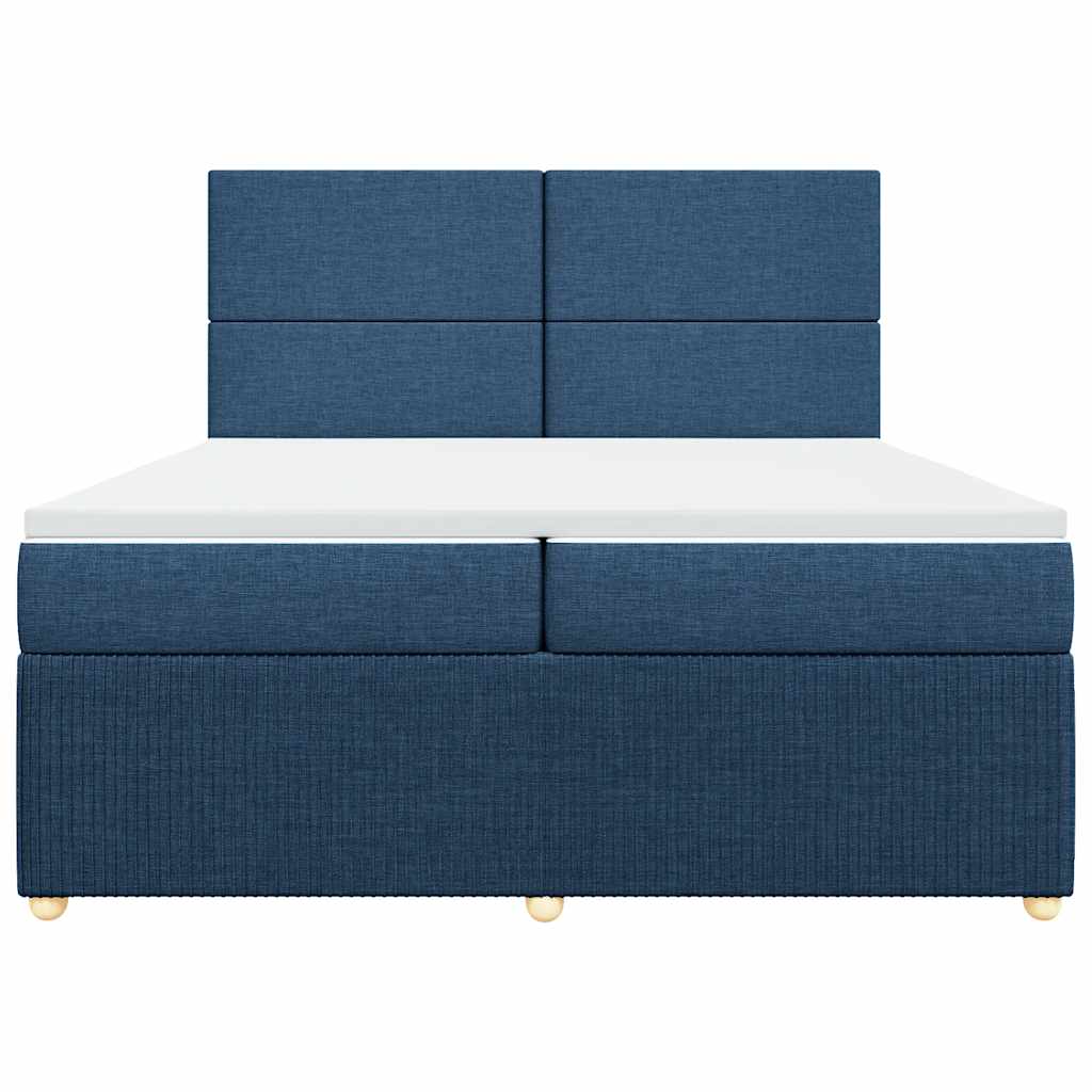 Boxspring met matras stof blauw 200x200 cm is nu te koop bij PeponiXL, paradijselijk wonen!