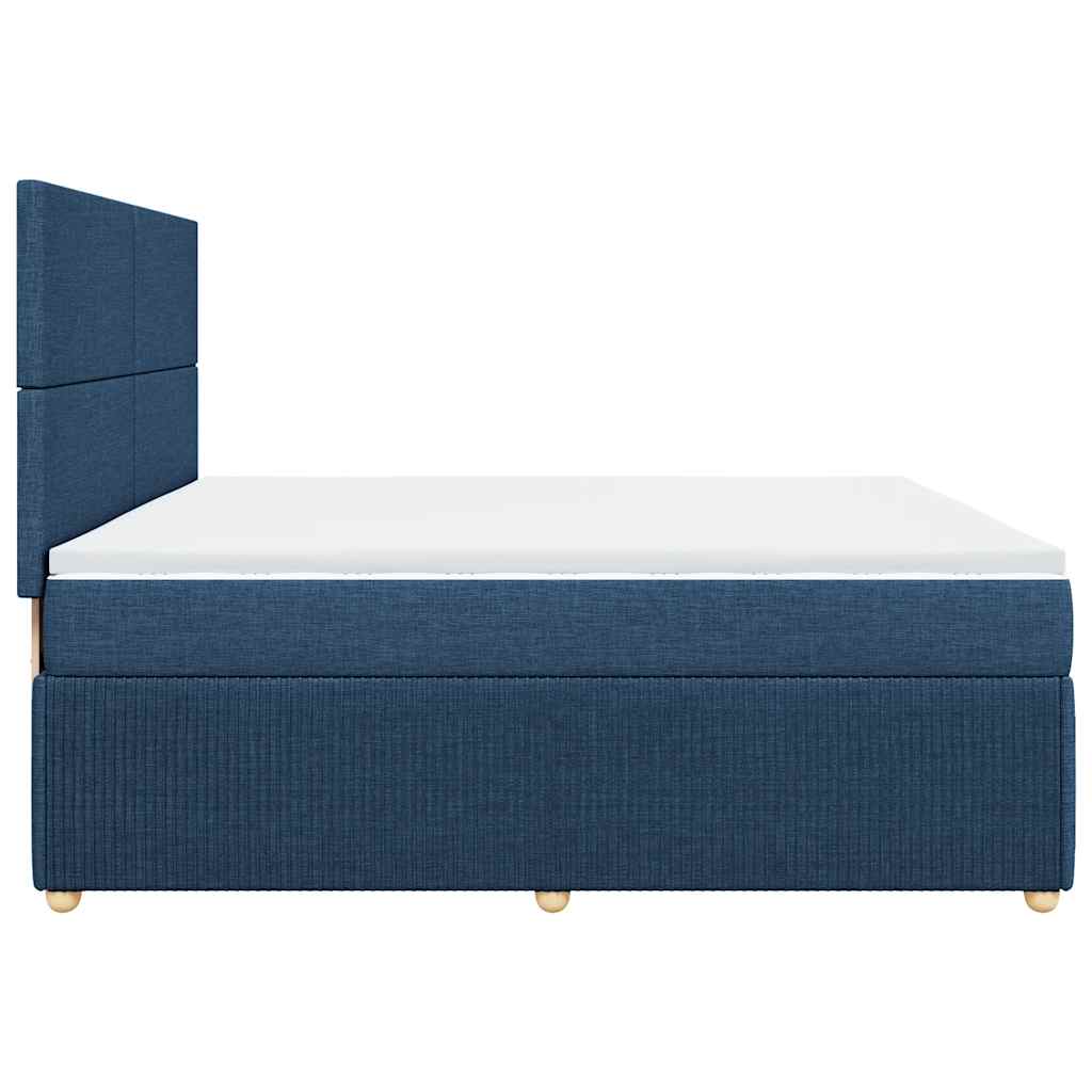 Boxspring met matras stof blauw 200x200 cm is nu te koop bij PeponiXL, paradijselijk wonen!
