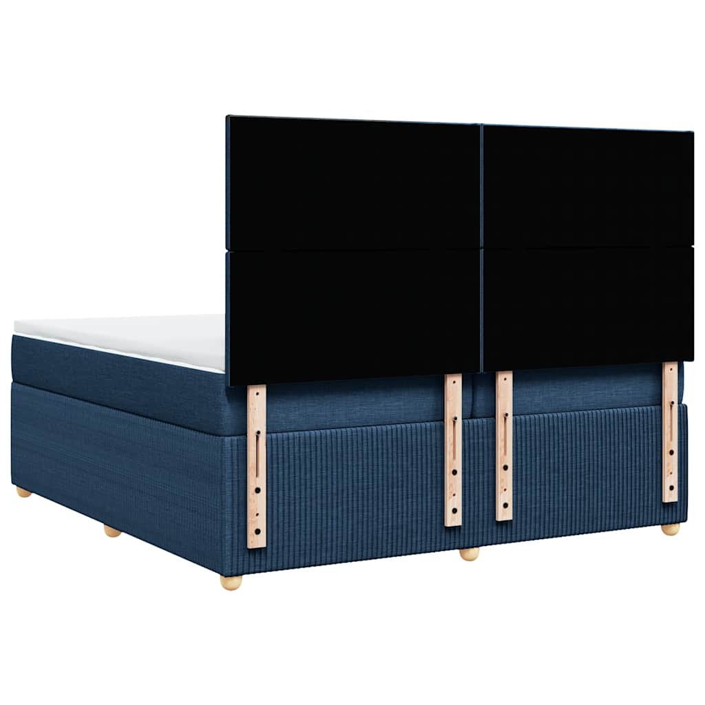 Boxspring met matras stof blauw 200x200 cm is nu te koop bij PeponiXL, paradijselijk wonen!
