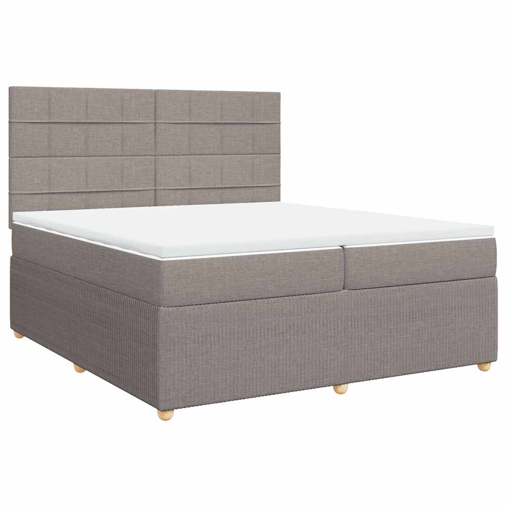 Boxspring met matras stof taupe 200x200 cm is nu te koop bij PeponiXL, paradijselijk wonen!