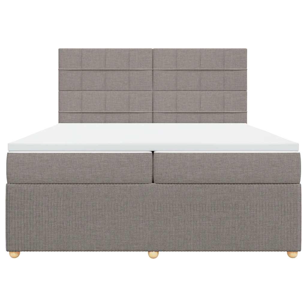 Boxspring met matras stof taupe 200x200 cm is nu te koop bij PeponiXL, paradijselijk wonen!