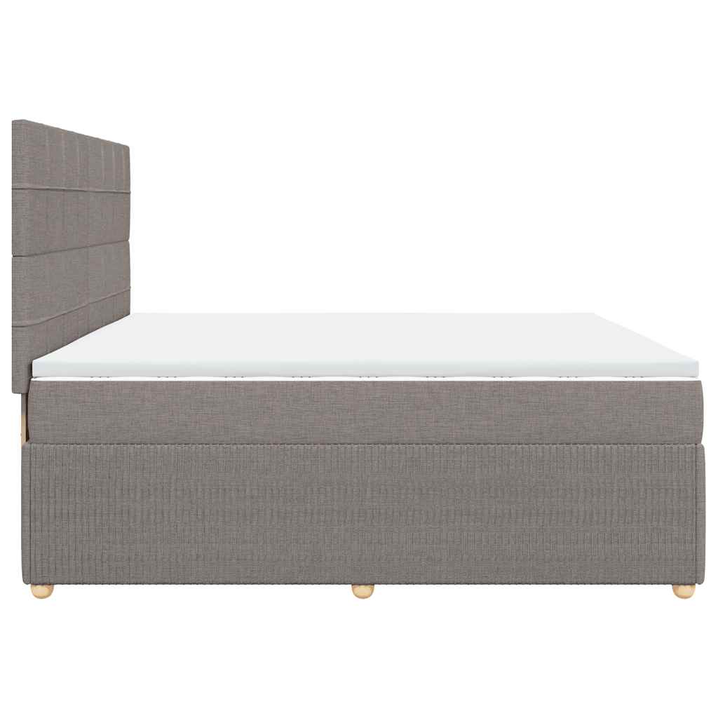 Boxspring met matras stof taupe 200x200 cm is nu te koop bij PeponiXL, paradijselijk wonen!
