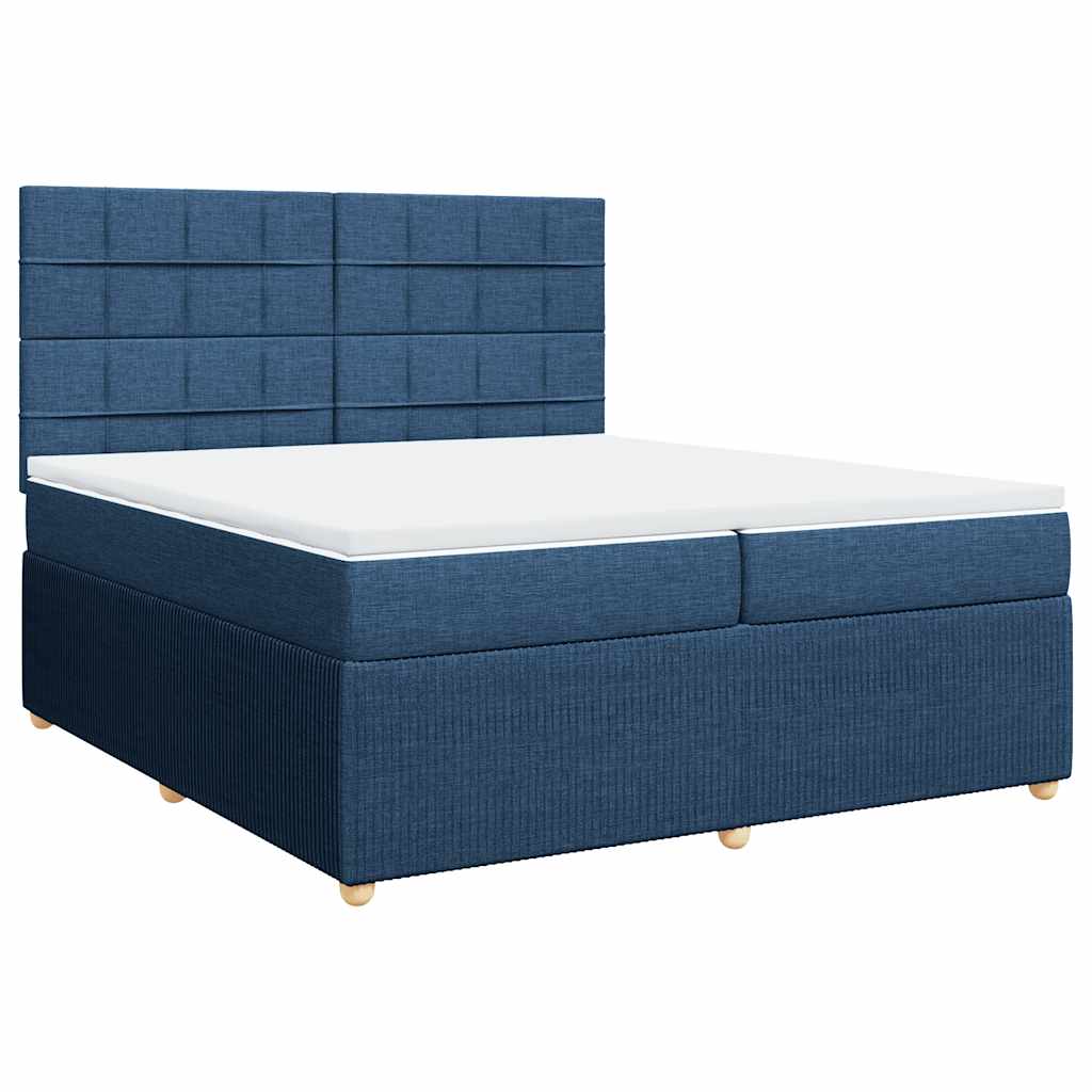 Boxspring met matras stof blauw 200x200 cm is nu te koop bij PeponiXL, paradijselijk wonen!