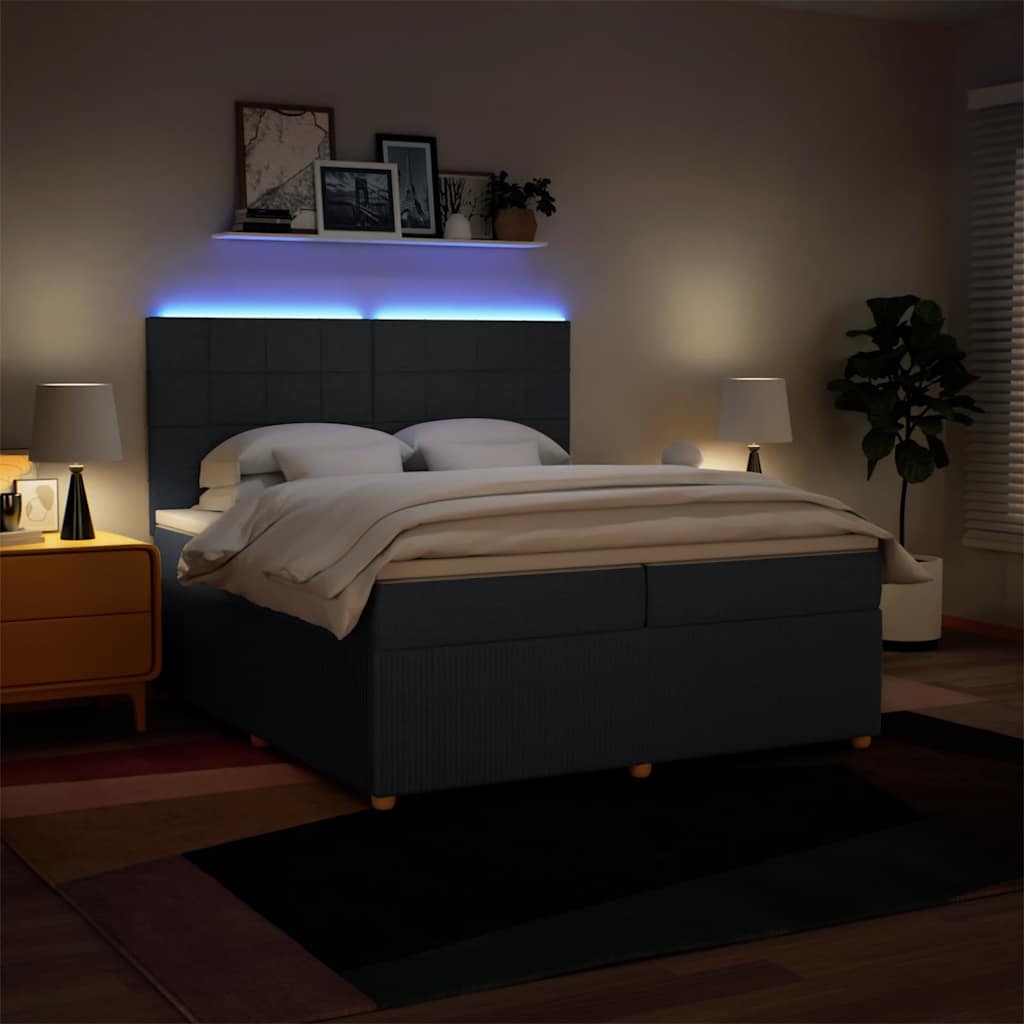 Boxspring met matras stof blauw 200x200 cm is nu te koop bij PeponiXL, paradijselijk wonen!