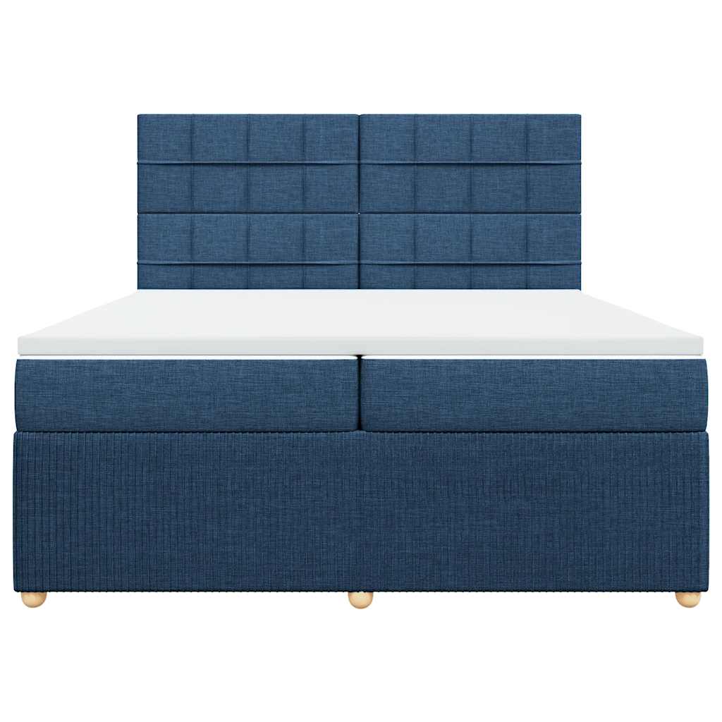Boxspring met matras stof blauw 200x200 cm is nu te koop bij PeponiXL, paradijselijk wonen!