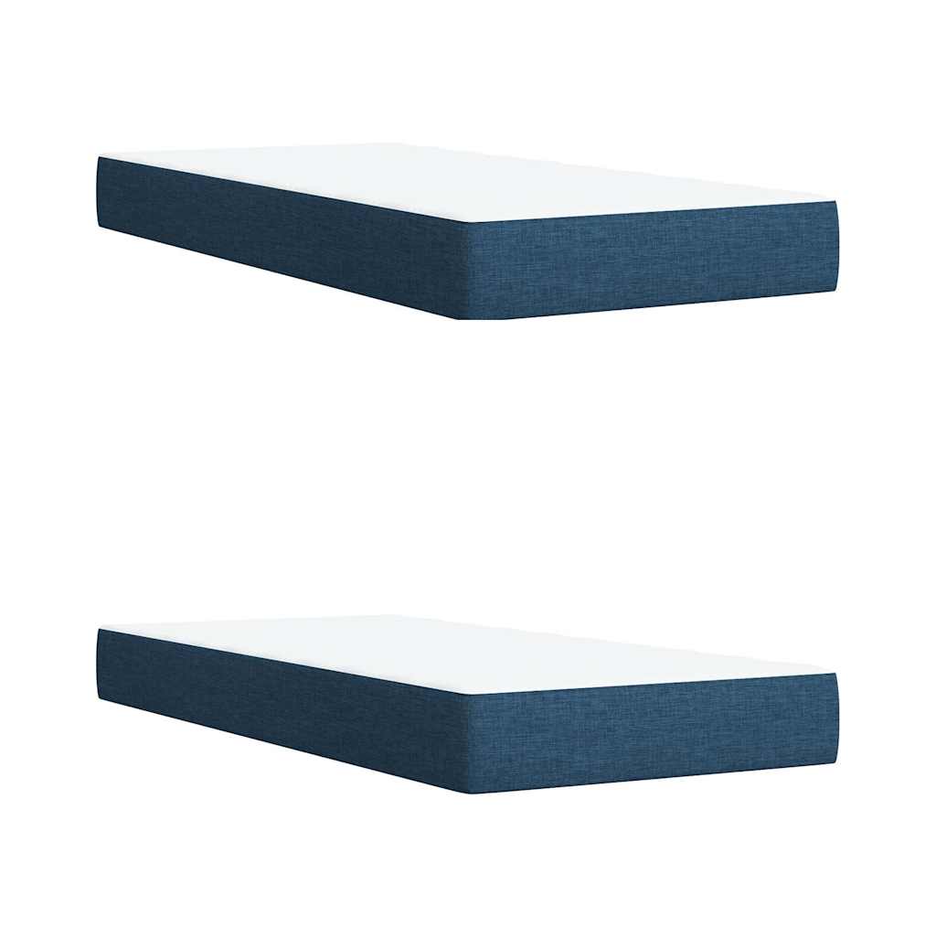 Boxspring met matras stof blauw 200x200 cm is nu te koop bij PeponiXL, paradijselijk wonen!
