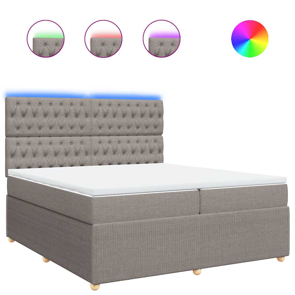 Boxspring met matras stof taupe 200x200 cm is nu te koop bij PeponiXL, paradijselijk wonen!