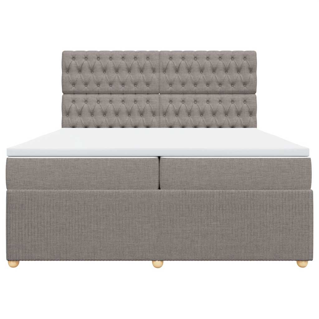 Boxspring met matras stof taupe 200x200 cm is nu te koop bij PeponiXL, paradijselijk wonen!
